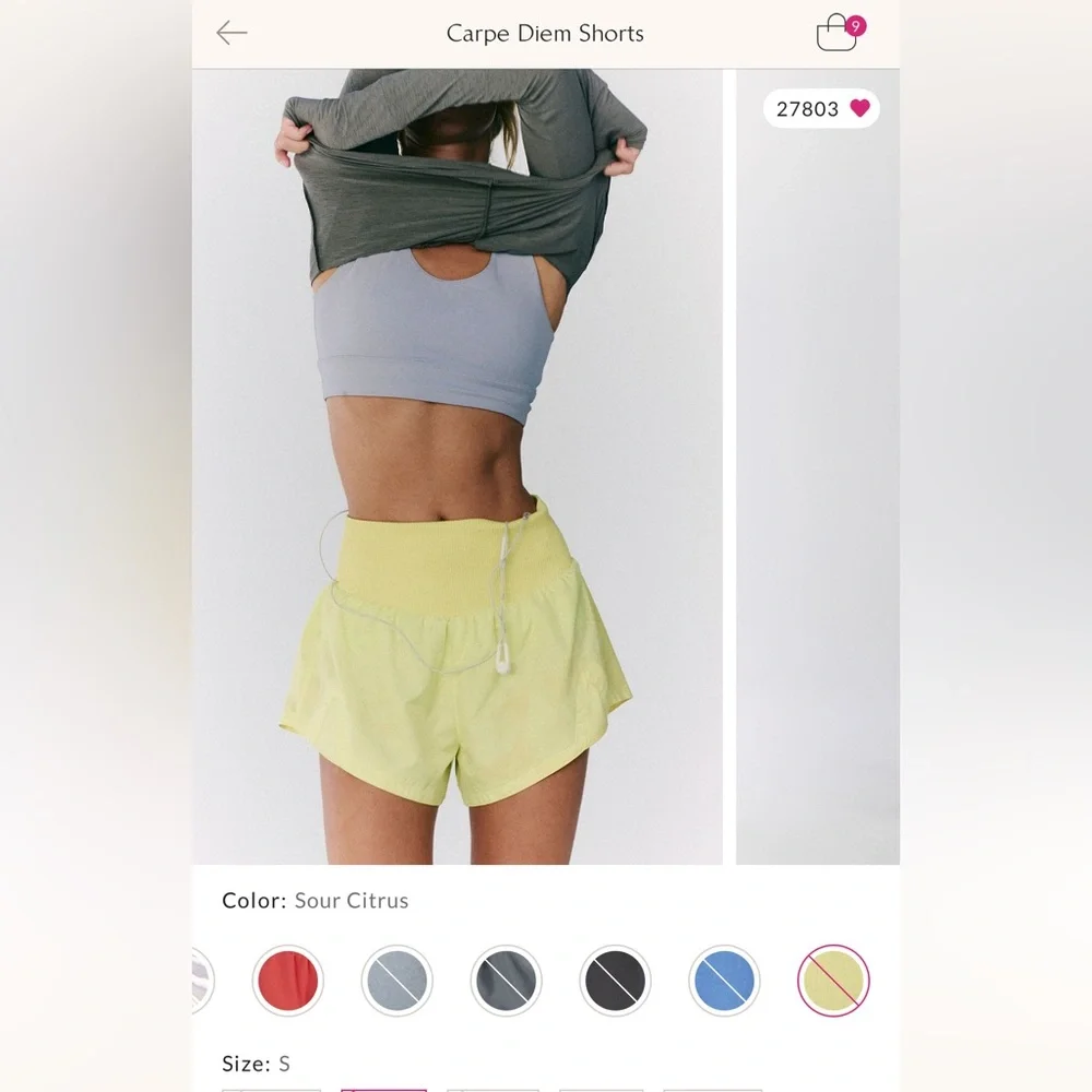 Free People Carpe Diem Women's Sour Citrus Shorts - Picture 1 of 4